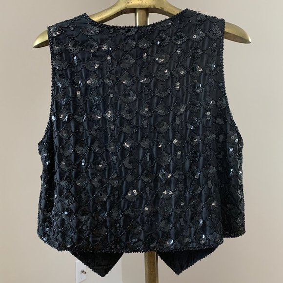 Vintage Beaded Silk Vest - Picture 2 of 4